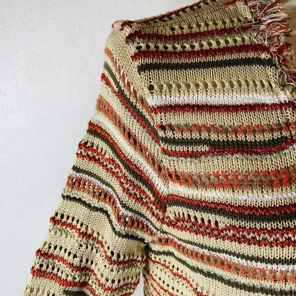 Chico's Sz 1 M Petite Crochet Knit Cardigan - Picture 5 of 15